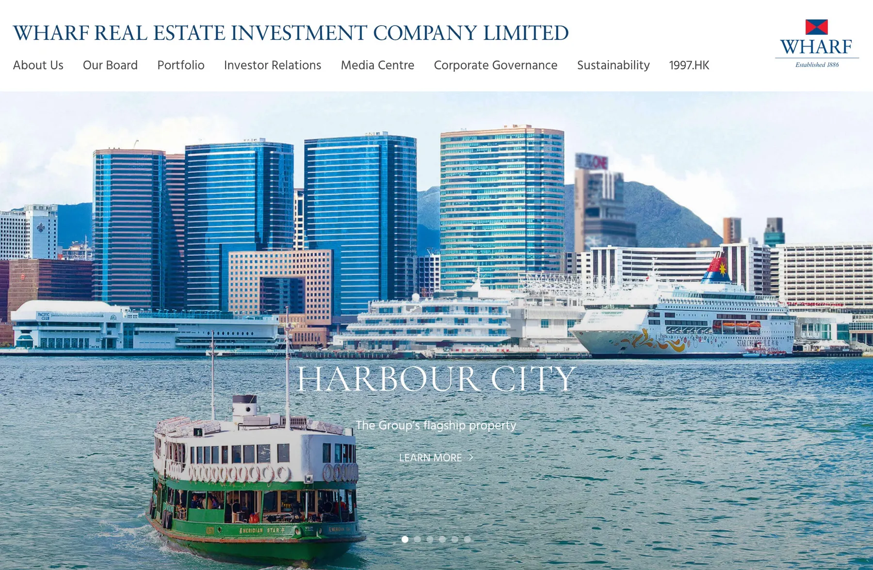 Wharf Real Estate Investment Website Home Page