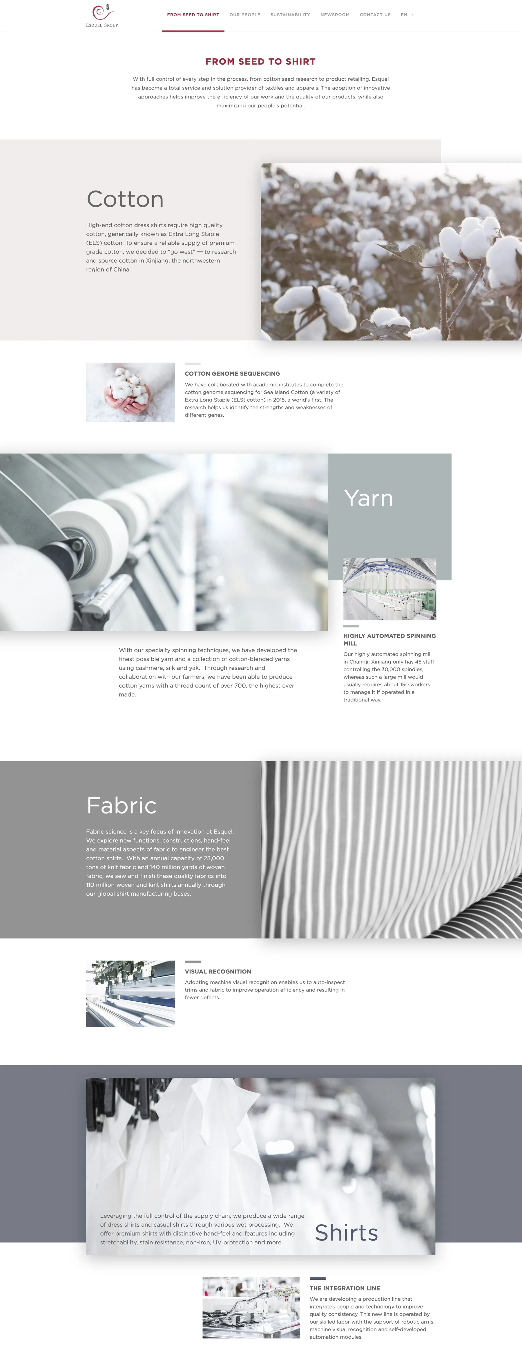 Esquel From Seed to Shirt Page