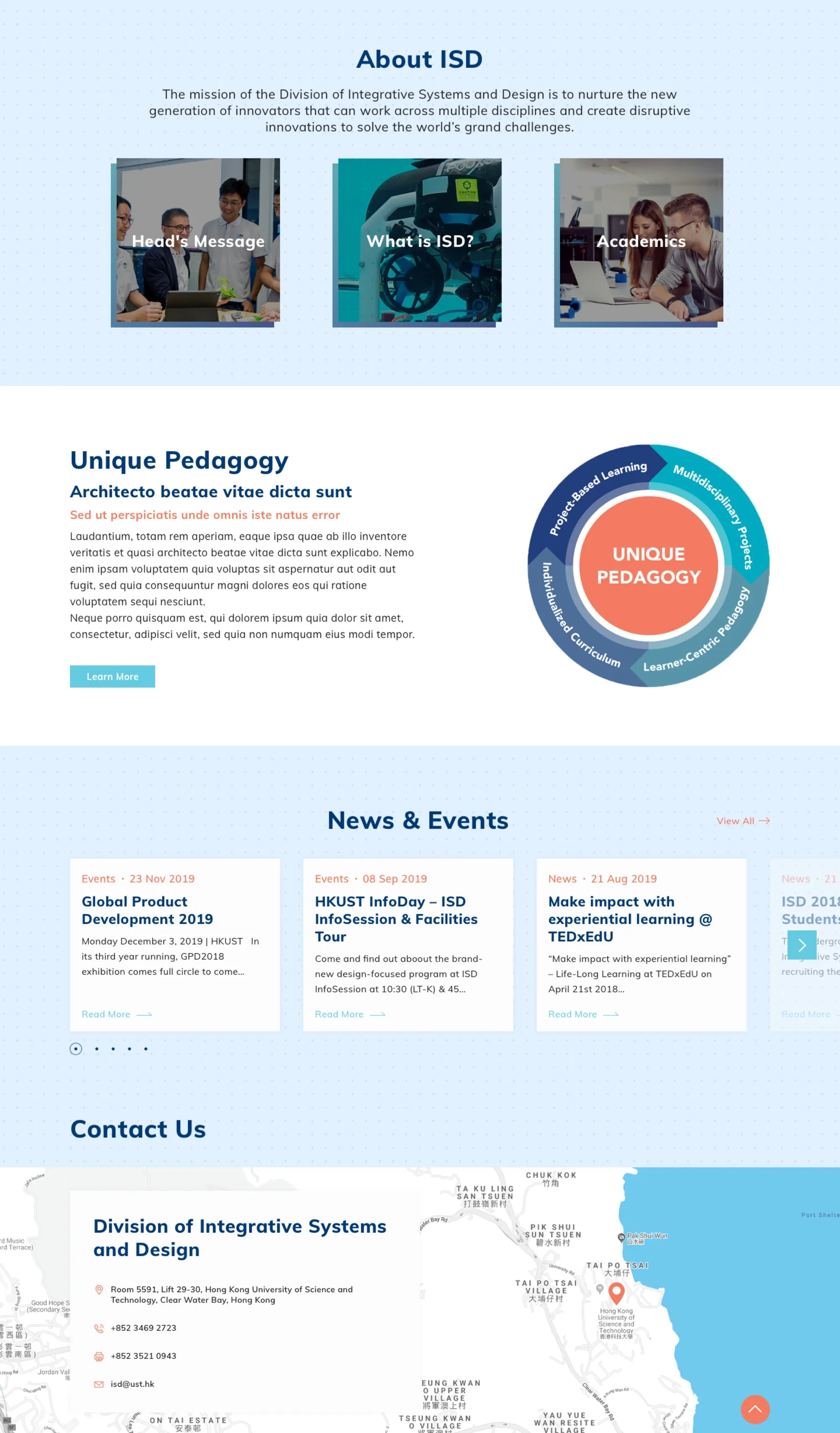 Hong Kong University of Science and Technology Division of Integrative Systems and Design Website Home Page