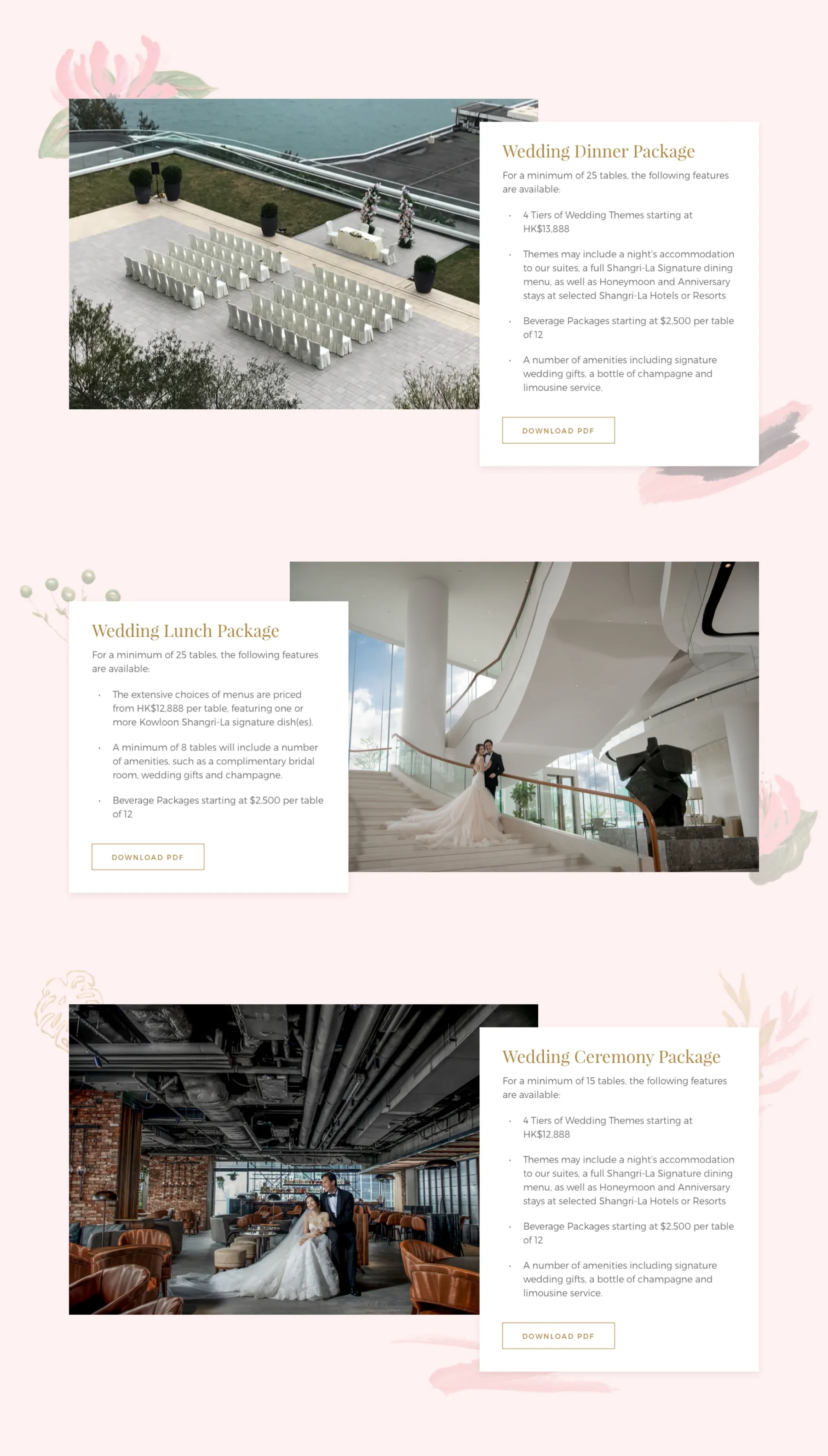 Shangri-La Wedding Offers Page